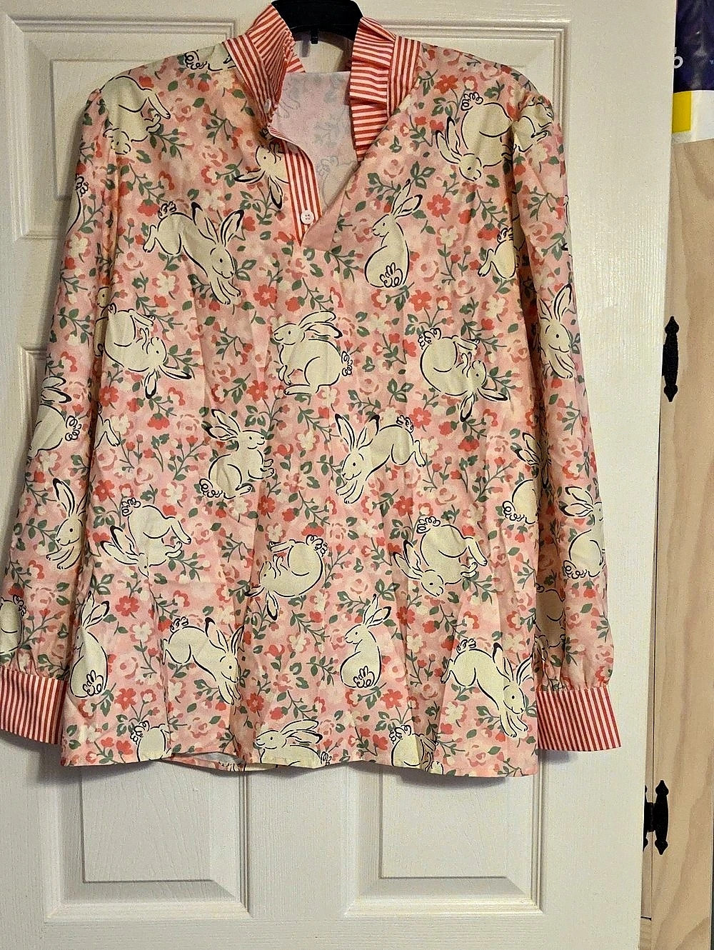 Tiktok Shop Floral Rabbit Print Tunic in Pink Size XXL